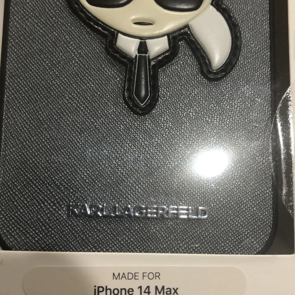 Karl Lagerfeld‎ charcoal steel gray iPhone 14 Max slim profile phone case new